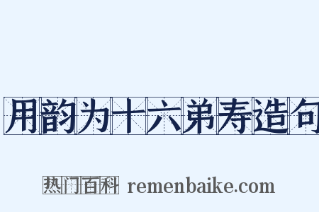 用韵为十六弟寿造句是什么意思的图片